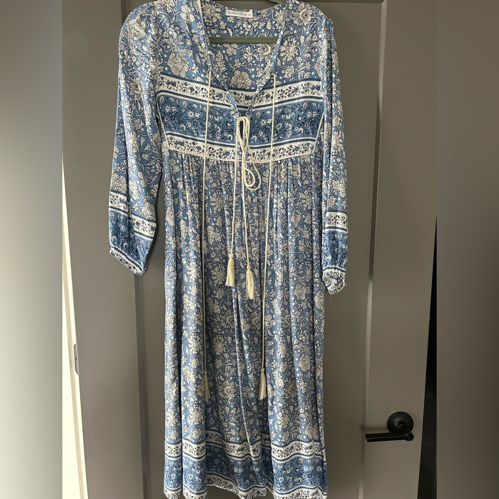 R. Vivimos Long Sleeve Floral Print Dress XS